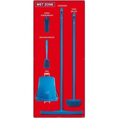 NATIONAL MARKER CO National Marker Wet Zone Shadow Board Combo Kit, Red/Black, 68 X 30, Alum Composite Panel - SBK112ACP